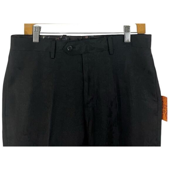 Tallia Pants Men's Black Bird Print Tonal Suit Dress SlimFit 32 NWT Quiet Luxury - Picture 4 of 12